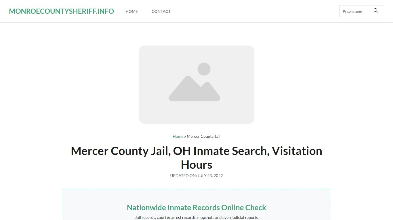 Mercer County Jail, OH Inmate Search, Visitation Hours